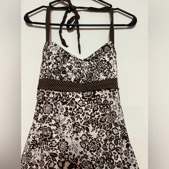 Speechless vintage flare brown/white dress.  Cotton. Size 7 - Picture 3 of 7